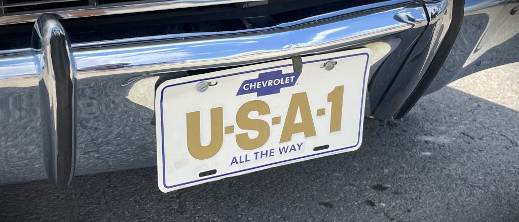 Chevy USA-1 All The Way License Plate